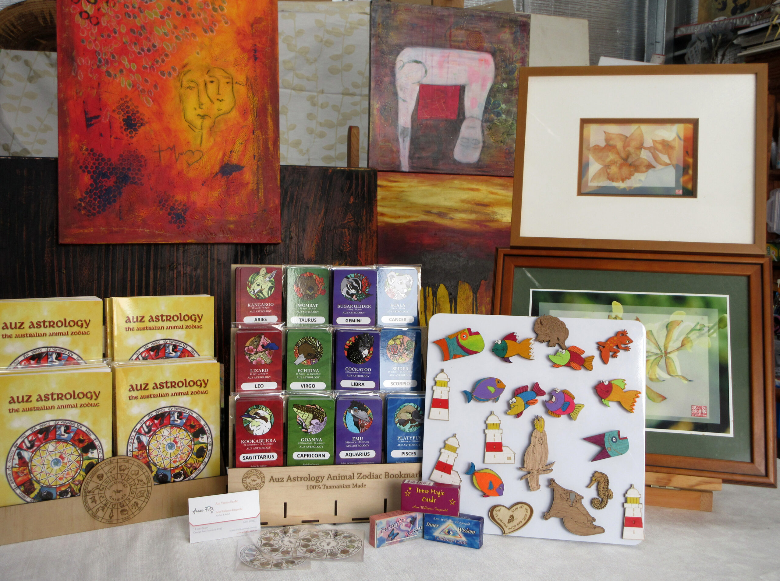 Designs and cards by Ann Williams-Fitzgerald in her Artist Profile with Art Trails Tasmania