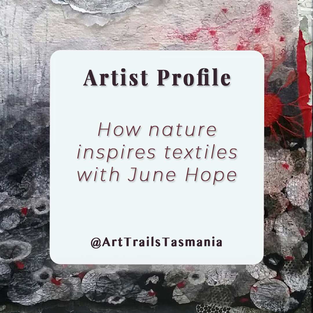 Come meet award winning textile Artist June Hope in her Artist Profile and discover how her muse is inspired by Tasmania
