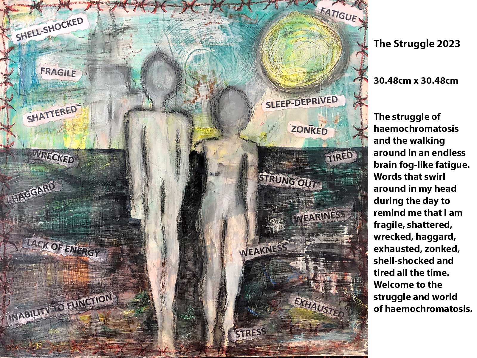 Struggle by Ann Williams-Fitzgerald in her Artist Profile with Art Trails Tasmania