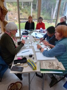Image of a workshop group by Tanya Scharaschkin in her Artist Profile with Art Trails Tasmania