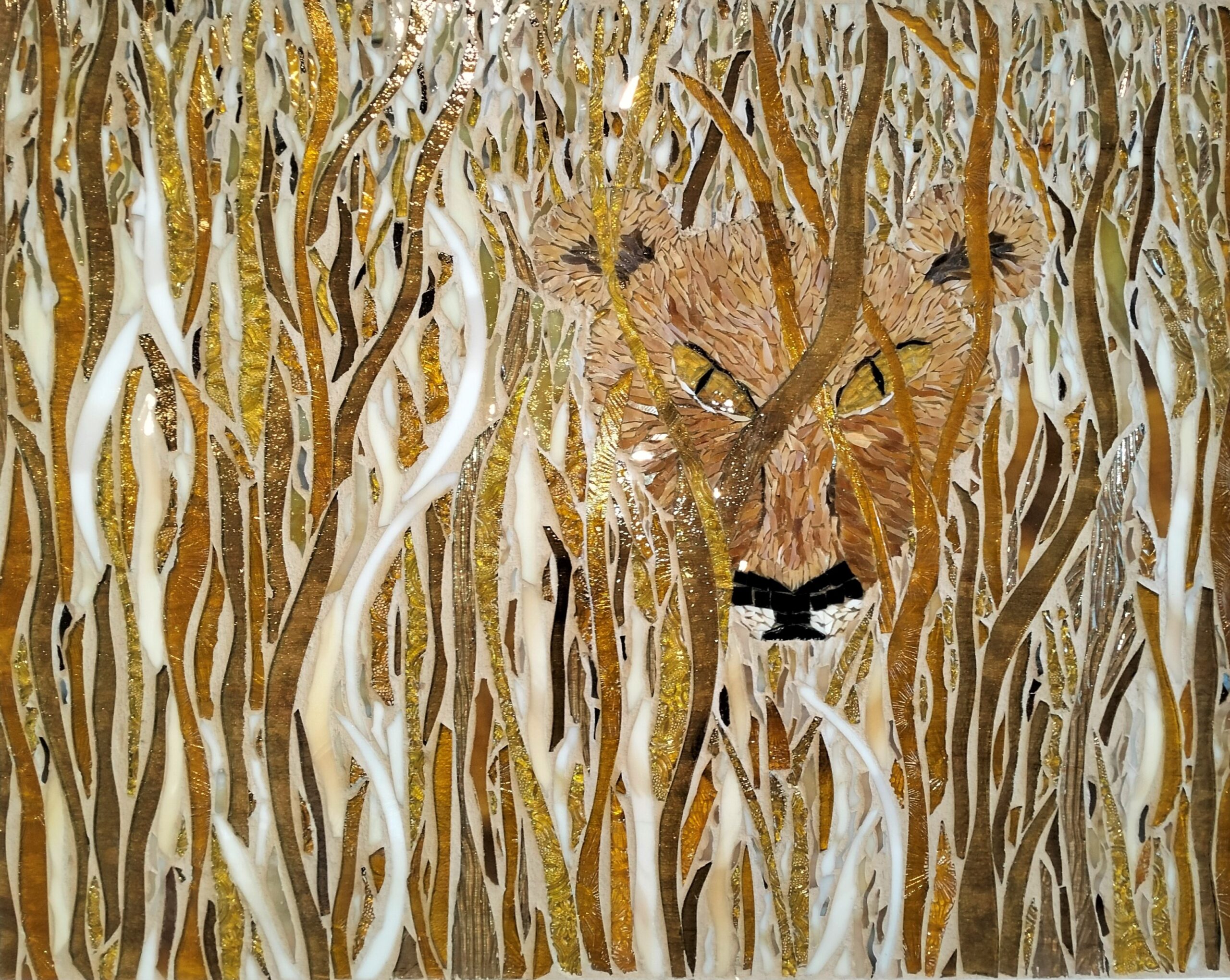 Laying in Wait by mosaic Tasmanian artist Yvette Hallam in her Artist Profile