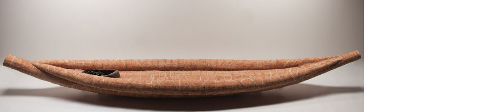 Image of a Pakana canoe in Dean Greeno's Artist Profile Story with Art Trails Tasmania