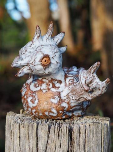 ceramic birds at the Bruny Island Bird festival Profile story with Art Trails Tasmania