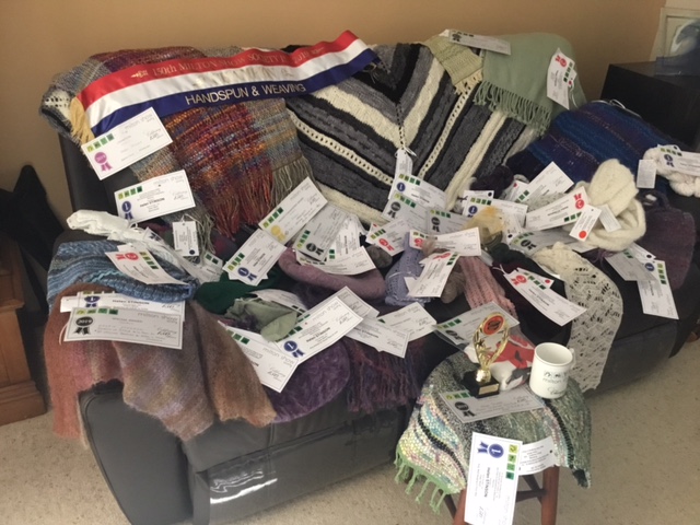 44 Milton show 2019 mums entries 42 This image has a background of a solid colour of dark olive green with three images showing vintage French, English and American prints of colour theory concepts with the text reading Vintage Digital Prints Art Trails Tasmania and it is linked to the digital download product online shop