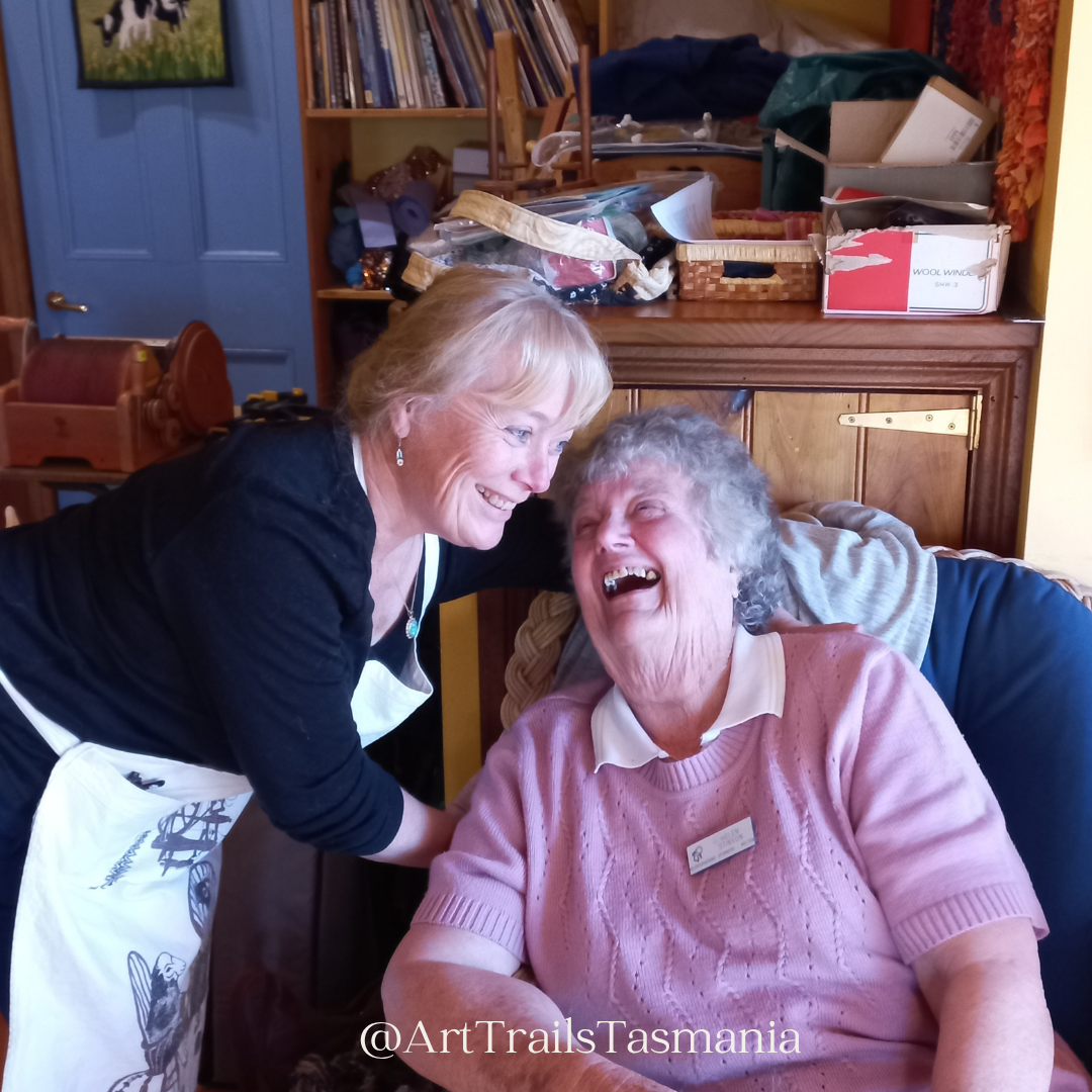 Belinda and Helen Stinson learn to spin day