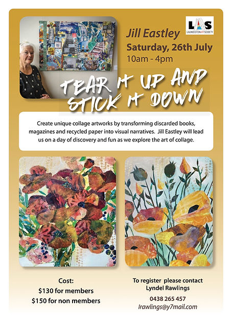 Jill-Eastley-LAS-workshop Launceston Art Society Calendar of Workshops with Art Trails Tasmania Explore your creativity
