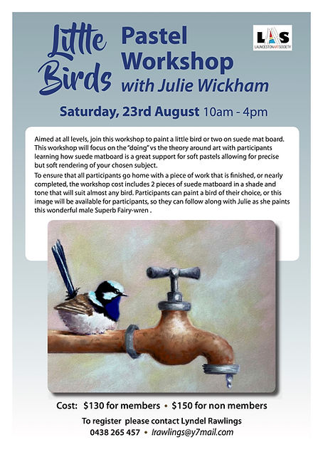 Julie-Wickham-workshop Launceston Art Society Calendar of Workshops with Art Trails Tasmania Explore your creativity