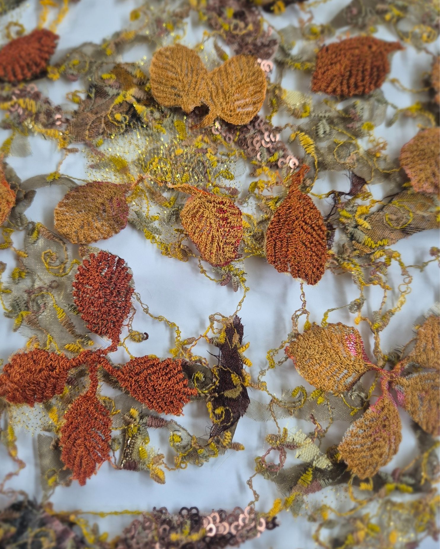 Closeup-Fagus-Art Exhibition Stitching Stories of Colour, Texture and Beauty with Cindy Thompson Event News Art Trails Tasmania Explore Your Creativity