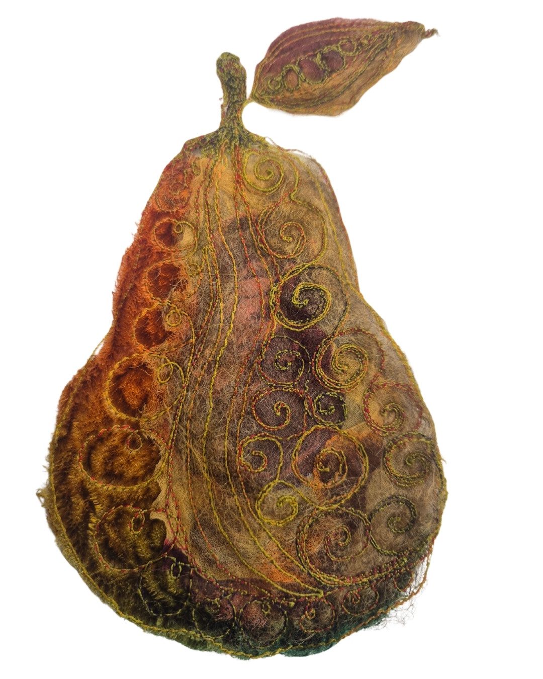 Pear-background-removed-Art Exhibition Stitching Stories of Colour, Texture and Beauty with Cindy Thompson Event News Art Trails Tasmania Explore Your Creativity