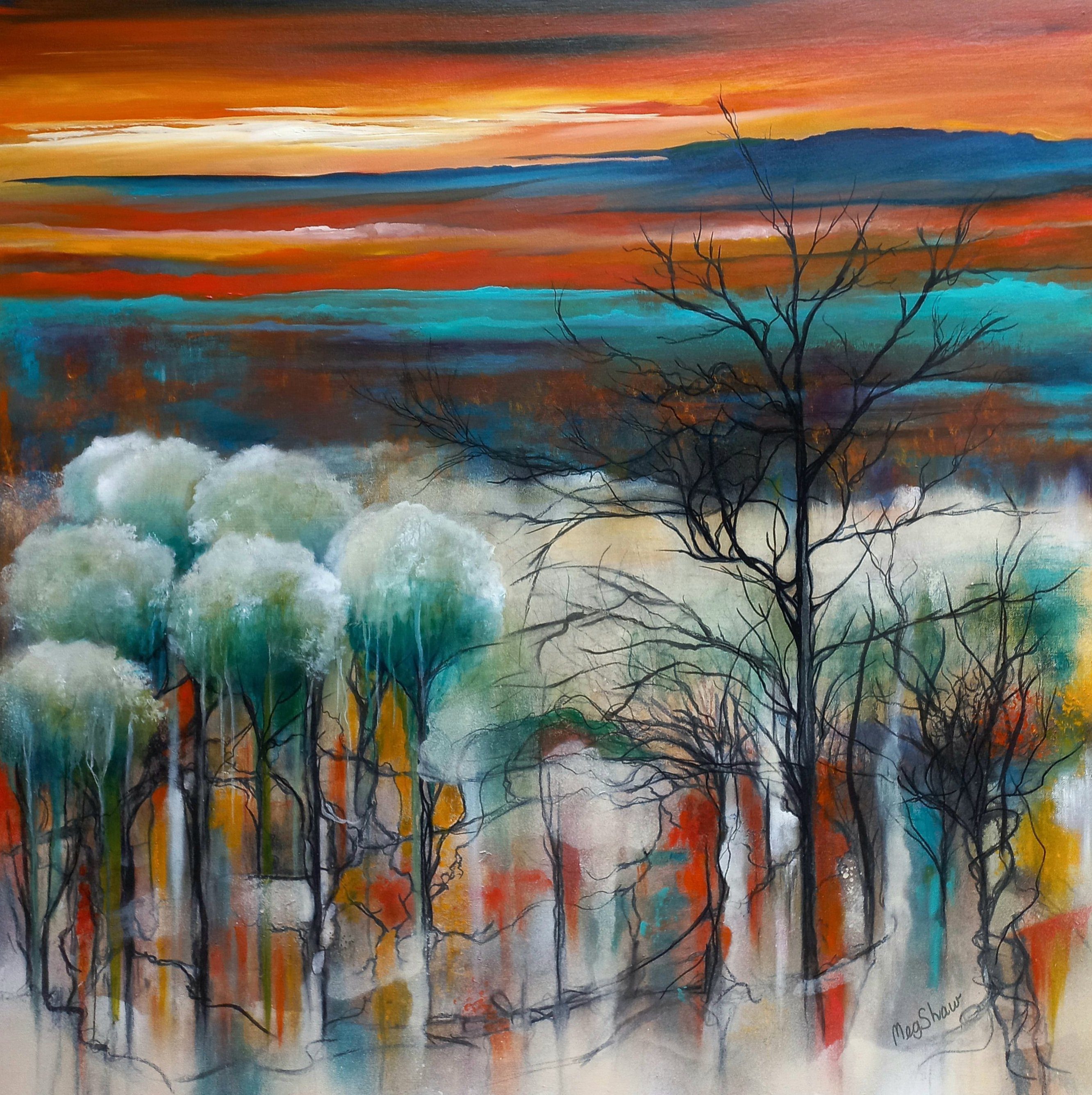 Image shows a studio view with pink roses set up for painting for the Artist Profile Sharing Stories and Connections Through Bold Colours and Mark-Making with Julie McDonald Art Trails Tasmania