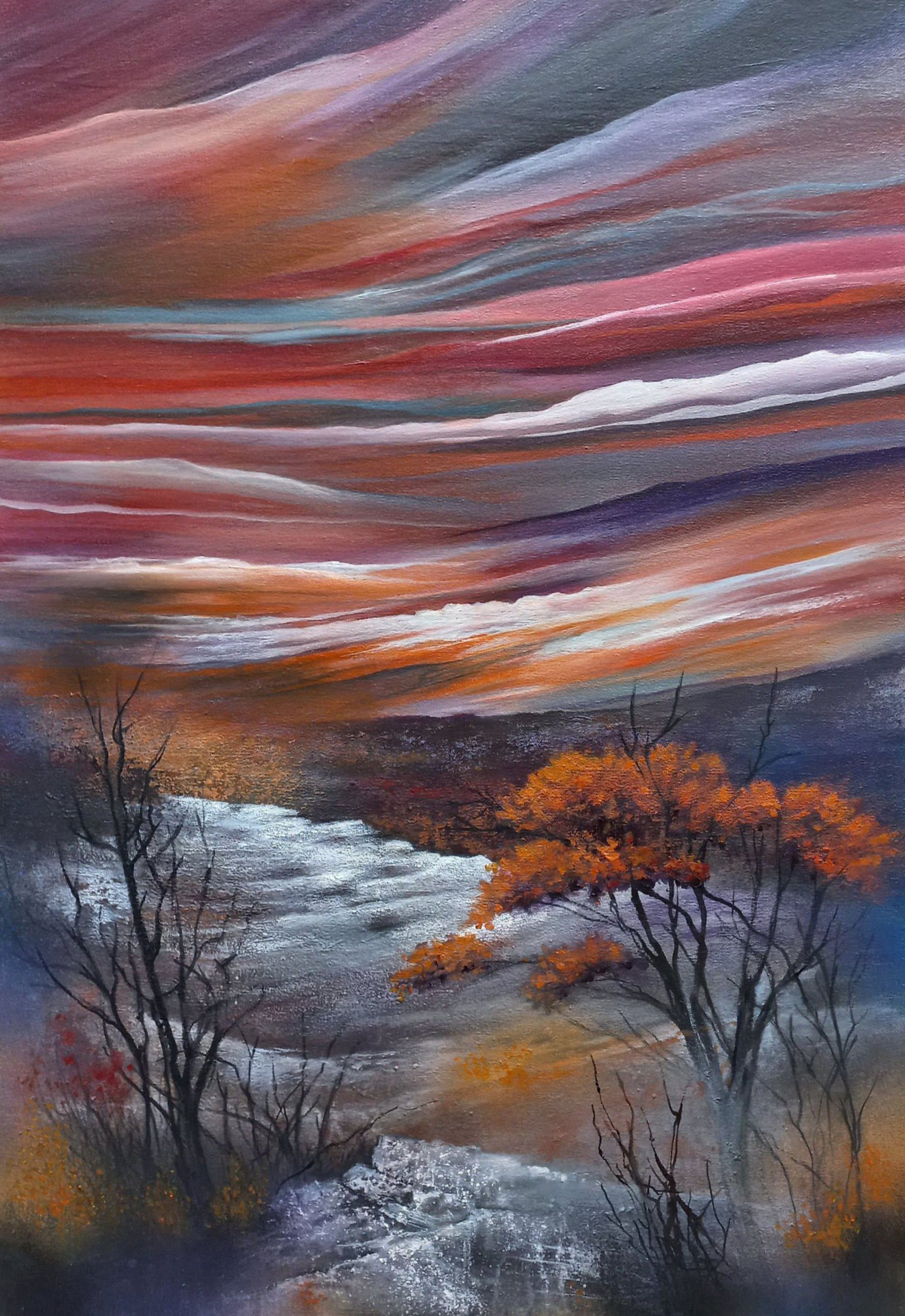 Image shows a portrait of Al for the Artist Profile Sharing Stories and Connections Through Bold Colours and Mark-Making with Julie McDonald Art Trails Tasmania