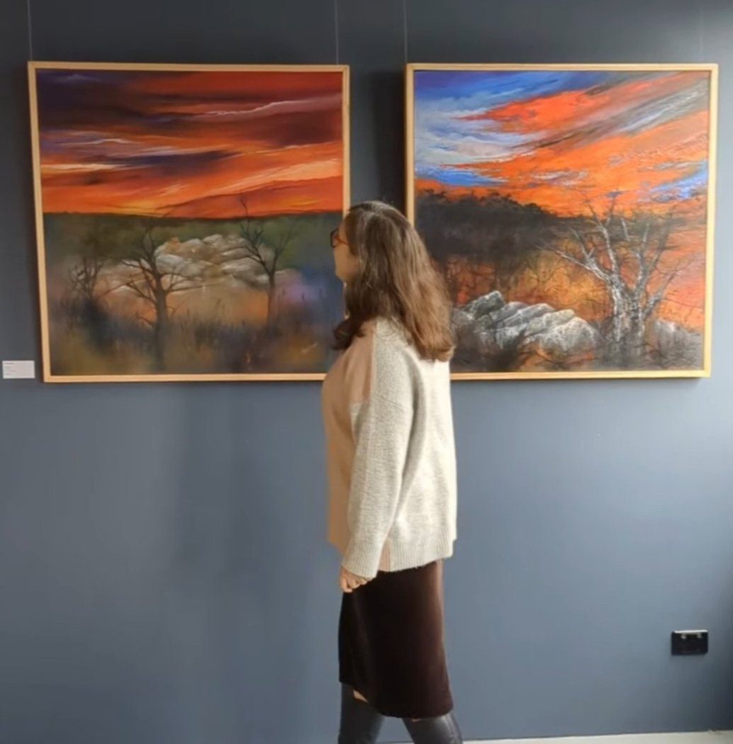 Image shows a value of purple and yellow flowers for the Artist Profile Sharing Stories and Connections Through Bold Colours and Mark-Making with Julie McDonald Art Trails Tasmania