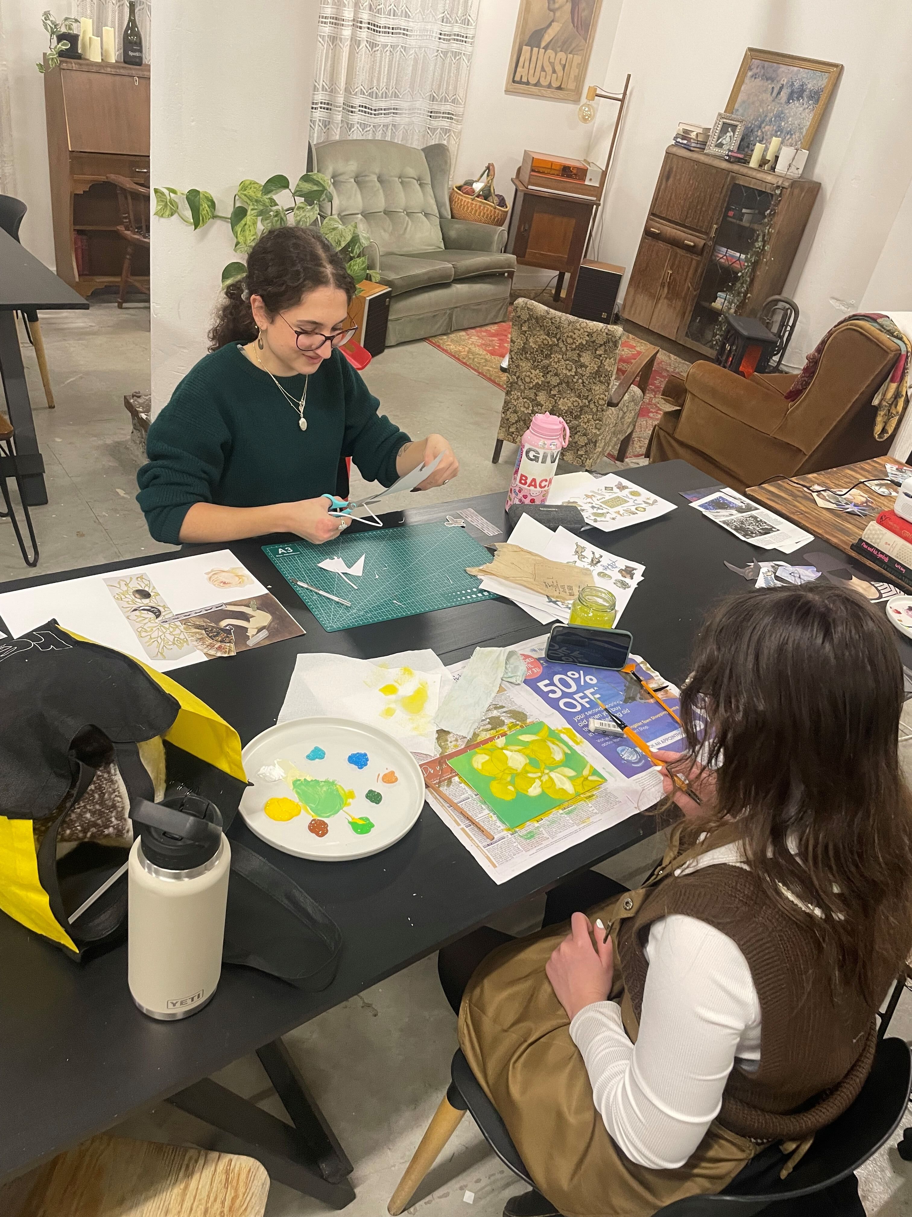 Image shows a watercolour landscape for the Artist Profile Sharing Stories and Connections Through Bold Colours and Mark-Making with Julie McDonald Art Trails Tasmania